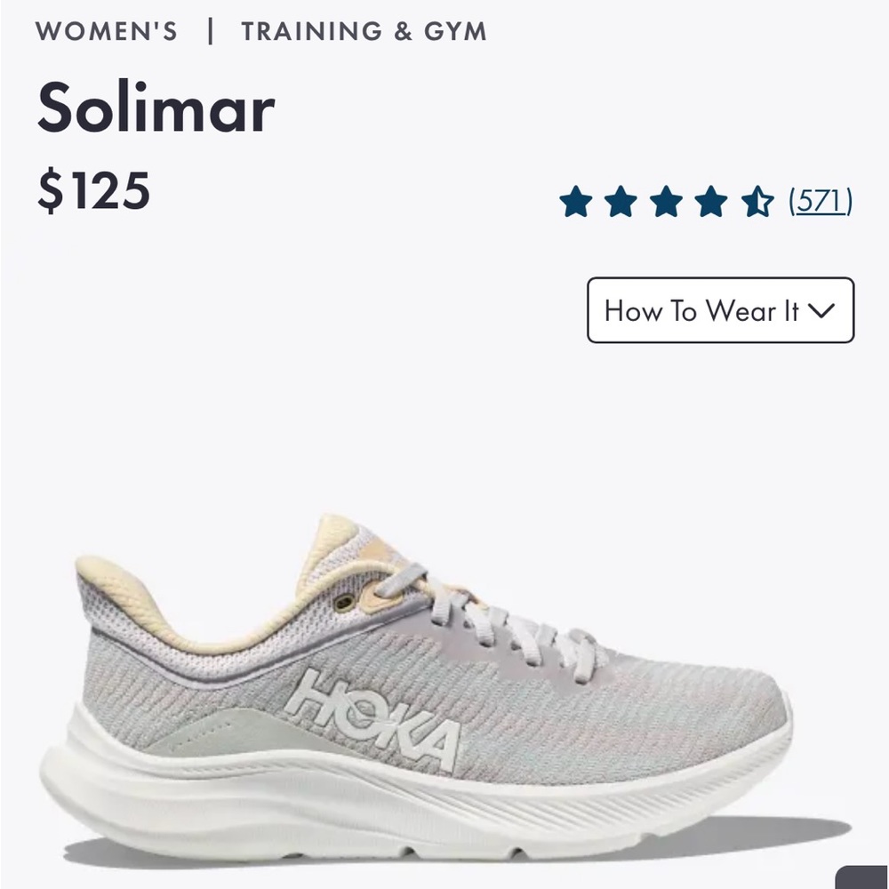*New in Box* Hokas Solimar in Nimbus Cloud / Shortbread (9.5B)